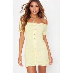 Pretty Little Thing Shirring Button Bodycon Dress✨